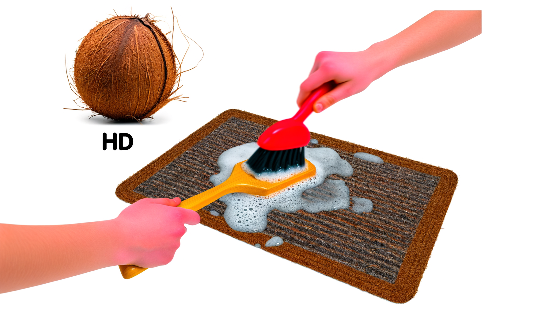 Hoe maak je een kokos deurmat schoon?