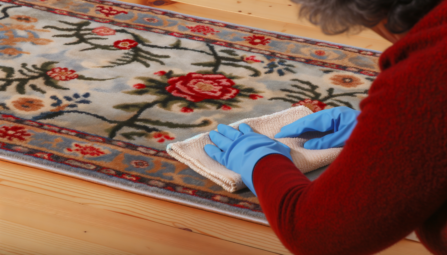 Hoe reinig je een kleed met fijne bloemenprints?