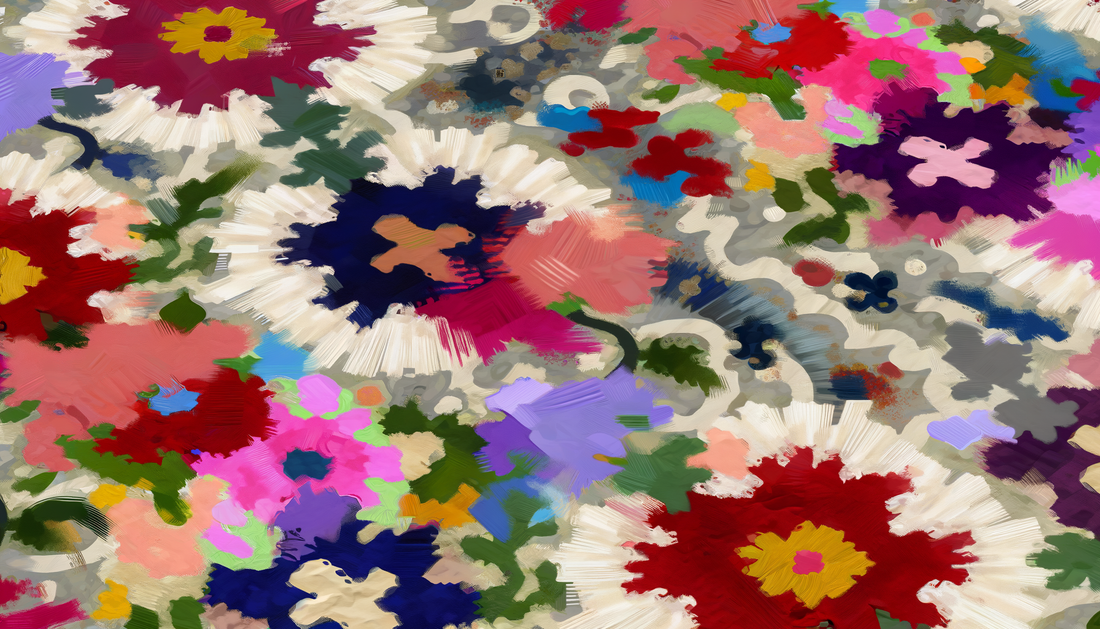 Waar vind je abstracte bloemen vloerkleden?
