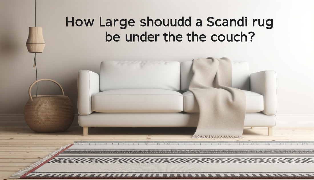 Hoe groot moet een scandi kleed onder de bank?