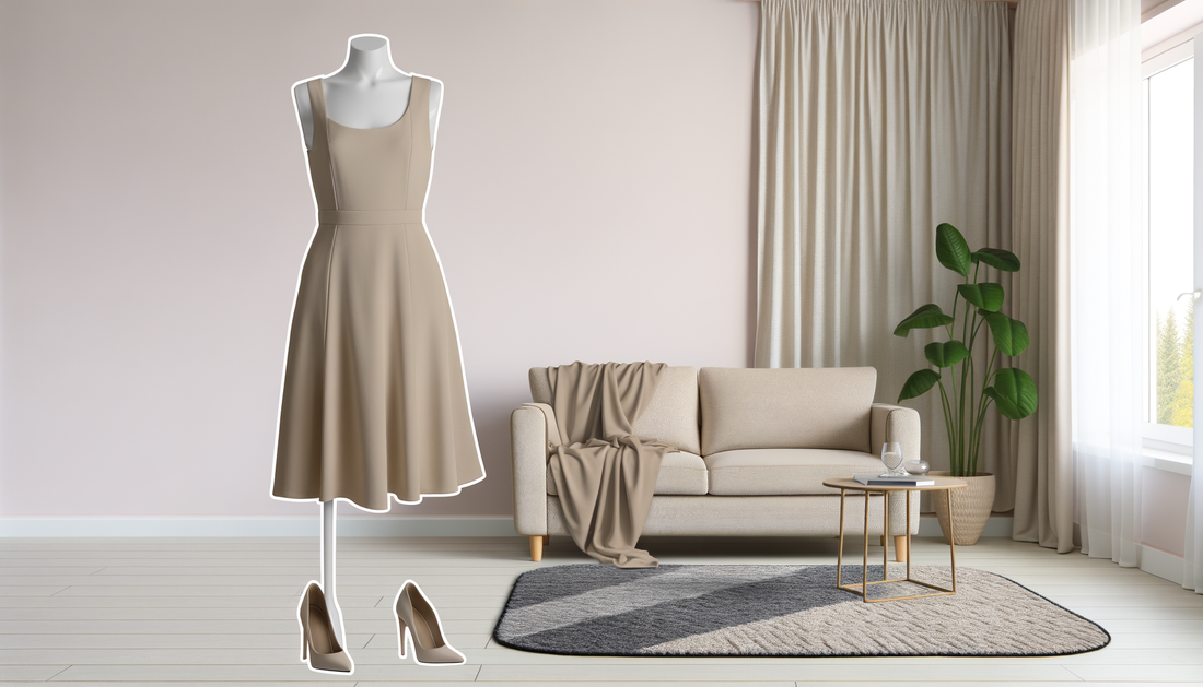 Hoe combineer je een beige kleed in de woonkamer?
