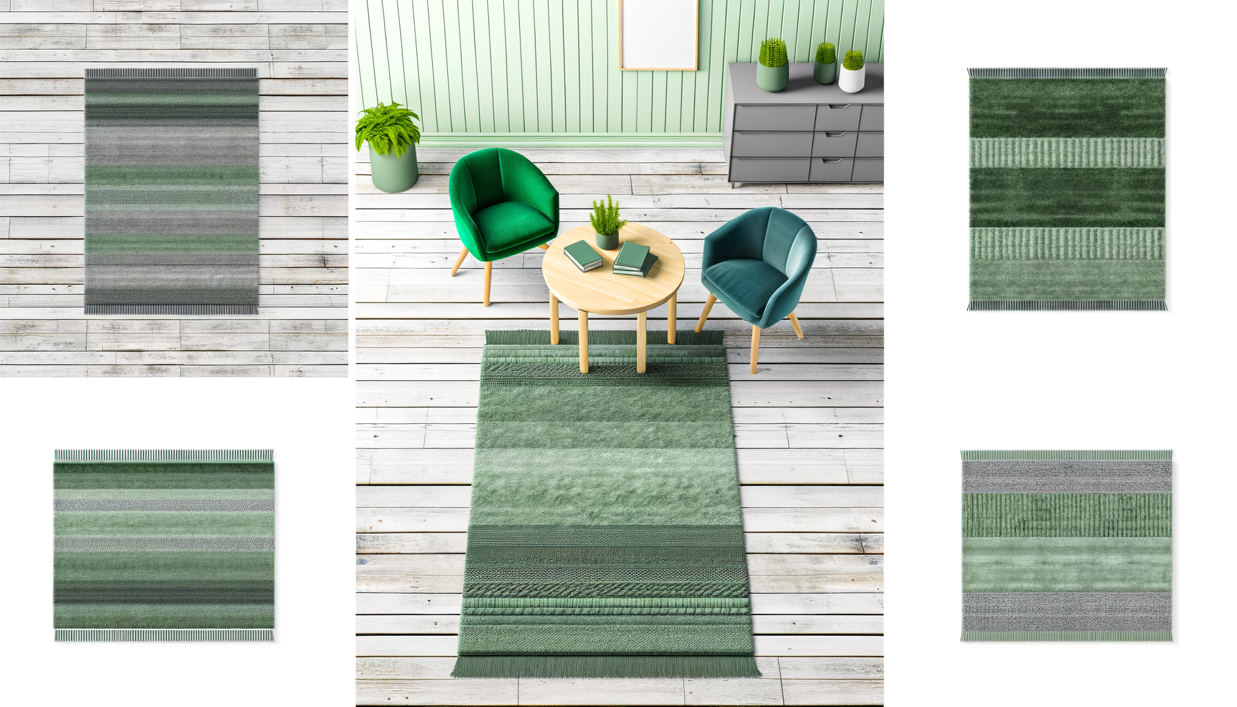 Welke kleur groen is trendy voor vloerkleden?