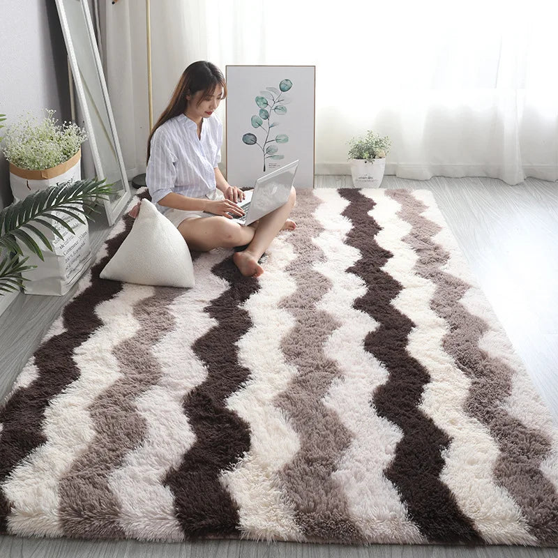 Hoogpolig Vloerkleed Taupe - 40x60cm