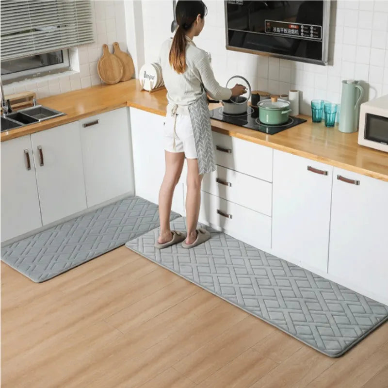 Inyahome Memory Foam Bath Mat Super Water Absorption Machine Washable Bathroom Rug,soft,absorbent Quick Dry Bathmat