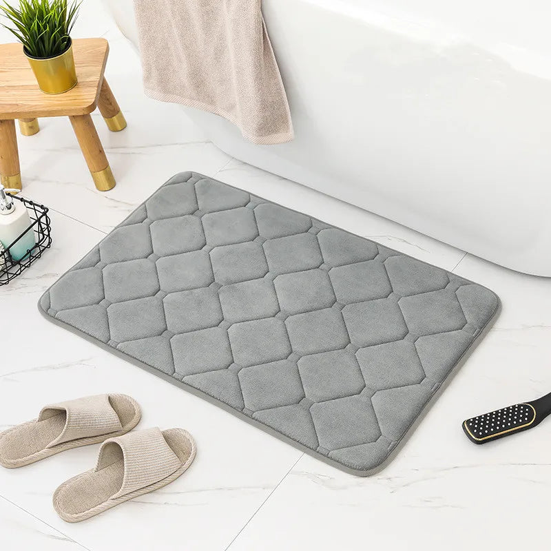 Inyahome Memory Foam Bath Mat Super Water Absorption Machine Washable Bathroom Rug,soft,absorbent Quick Dry Bathmat
