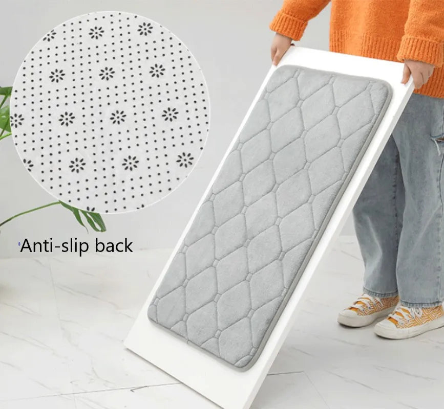 Inyahome Memory Foam Bath Mat Super Water Absorption Machine Washable Bathroom Rug,soft,absorbent Quick Dry Bathmat