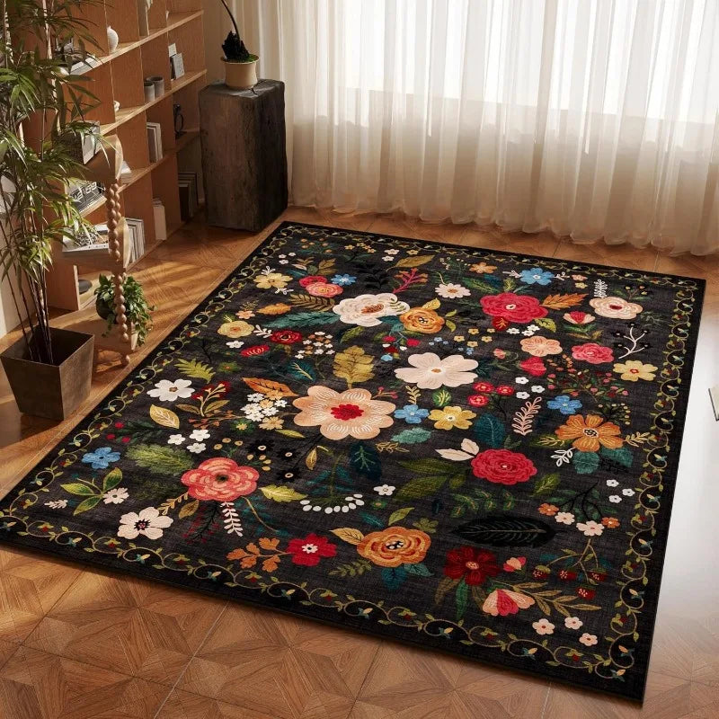 Vloerkleed Bloemen Zwart - SY2144-YZ / 200x250cm