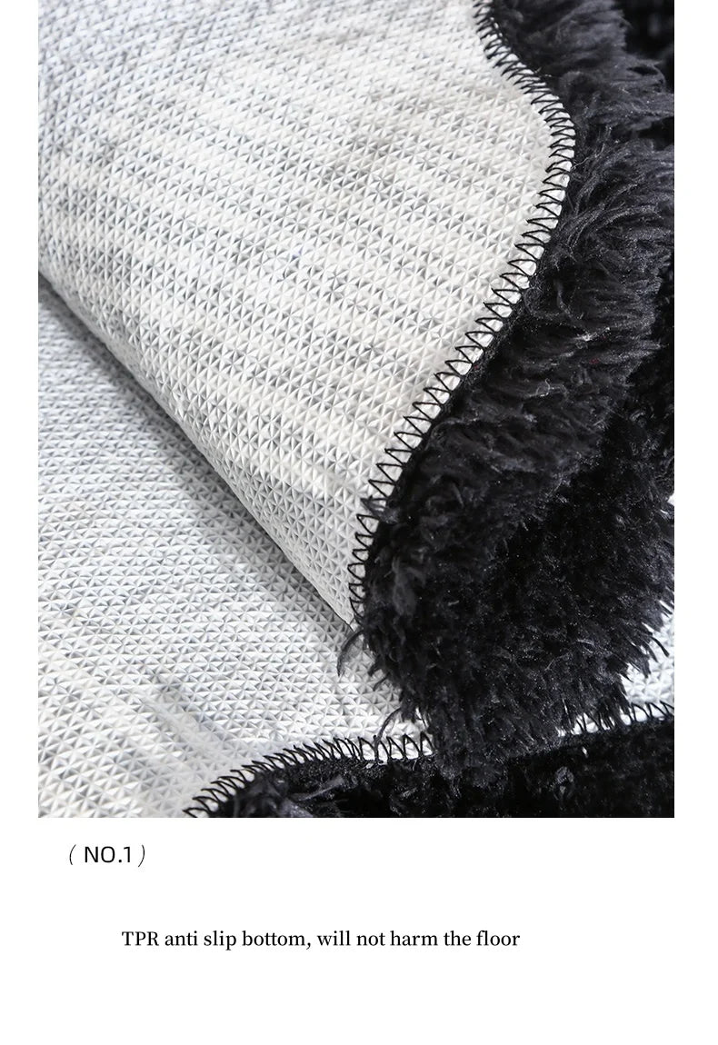 Organische Vorm Vloerkleed Groot - black / 80X150CM / CHINA
