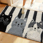 Vikama Striped Cartoon Cat Carpet Soft Doormat Waterproof Floor Mat Rug For Bedroom Carpet For Live Room Outdoor Carpet