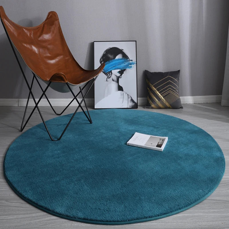 Rond Blauw Vloerkleed - F / Diameter 200cm
