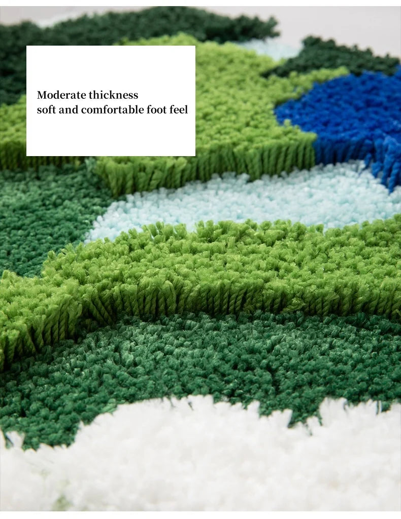 Thicken Moss Tufted Doormat Forest Aesthetics Kitchen Carpet Anti Slip Bath Mat Home Decor Entrance/hallway Room Rug