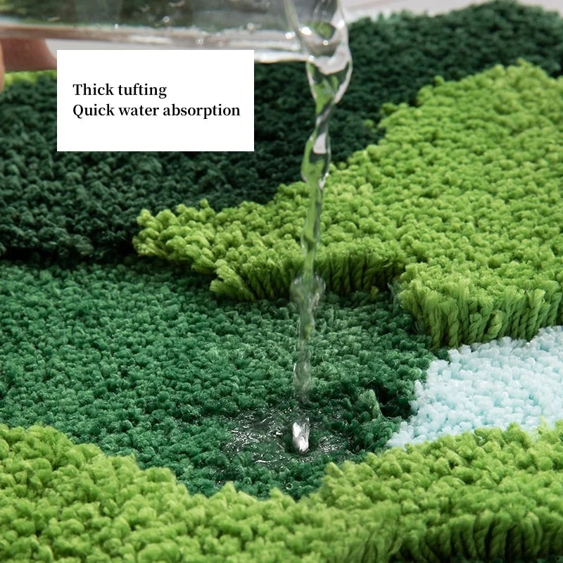 Thicken Moss Tufted Doormat Forest Aesthetics Kitchen Carpet Anti Slip Bath Mat Home Decor Entrance/hallway Room Rug