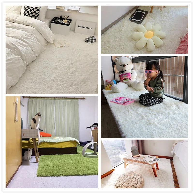 Vloerkleed Beige Hoogpolig