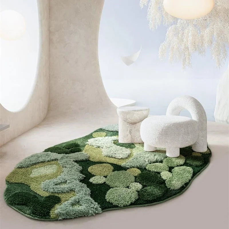 Vloerkleed Organische Vorm Hoogpolig - green / About 110x180cm / CHINA
