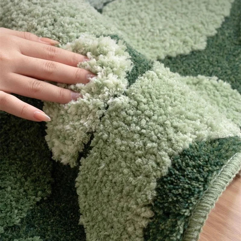 Vloerkleed Organische Vorm Hoogpolig - green / About 110x180cm / CHINA