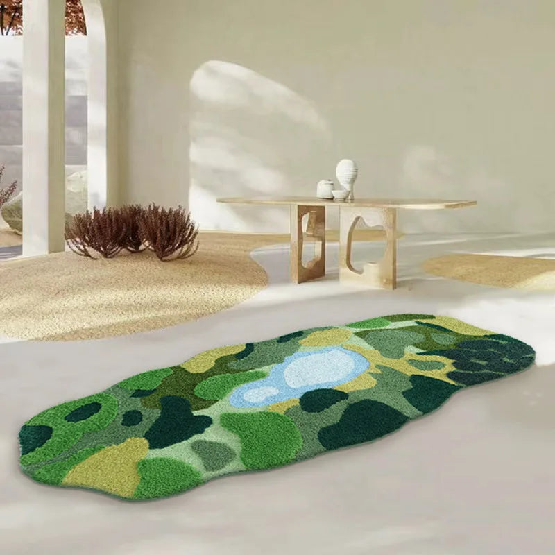 Vloerkleed Organische Vorm Groen - green / 70x175cm / CHINA
