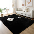 Vloerkleed Hoogpolig Zwart - 40x60cm