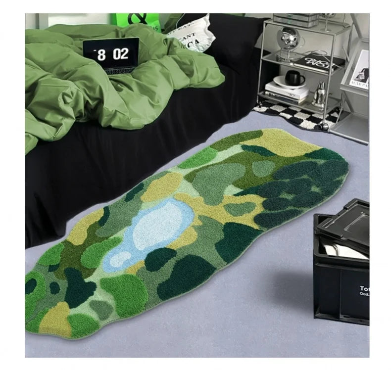 Vloerkleed Organische Vorm Groen - green / 70x175cm / CHINA