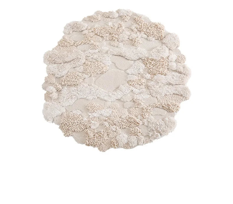 Wollen Vloerkleed Organische Vorm - Beige / 200CM Diameter / CHINA