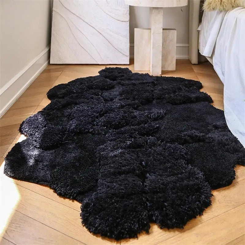 Organische Vorm Vloerkleed Groot - black / 80X150CM / CHINA