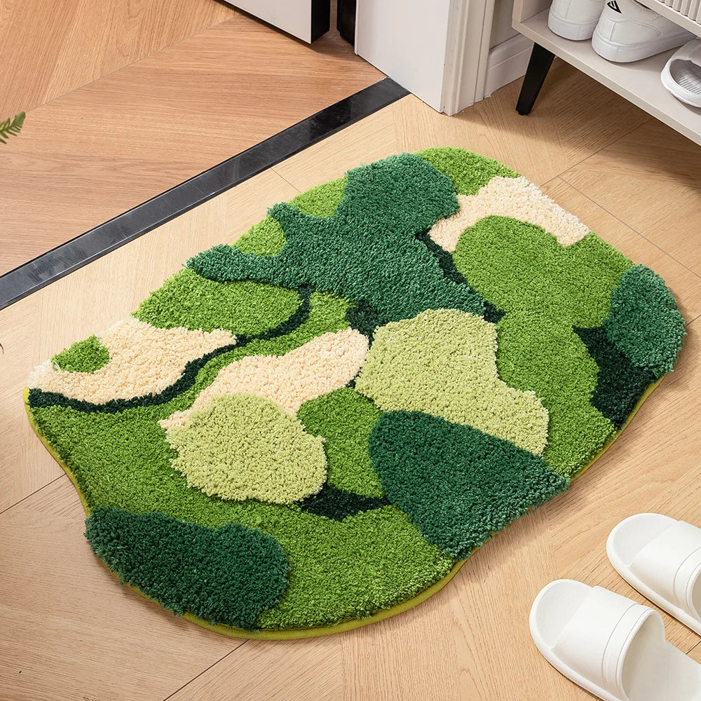 Thicken Moss Tufted Doormat Forest Aesthetics Kitchen Carpet Anti Slip Bath Mat Home Decor Entrance/hallway Room Rug