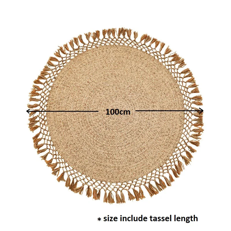 Jute Vloerkleed Rond - 100x100cm
