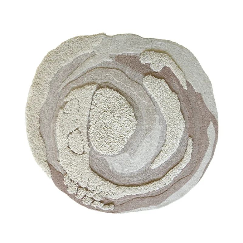 Organisch Vloerkleed Beige - LB221228R-7 / 130cm diameter / CHINA