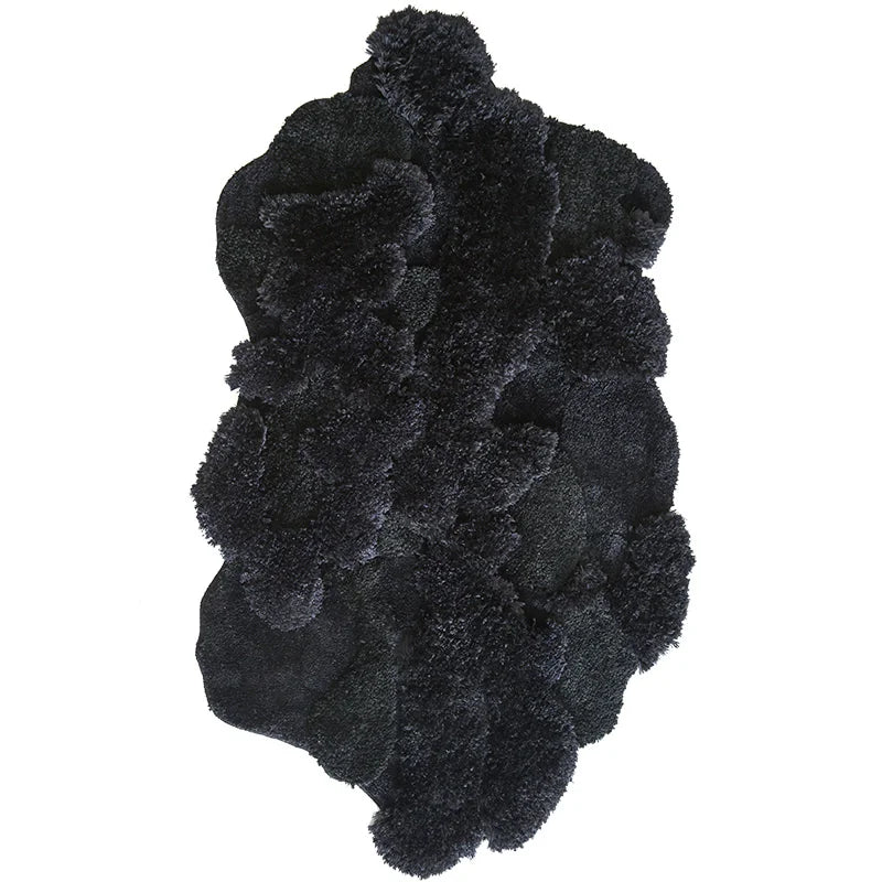 Organische Vorm Vloerkleed Groot - black / 80X150CM / CHINA