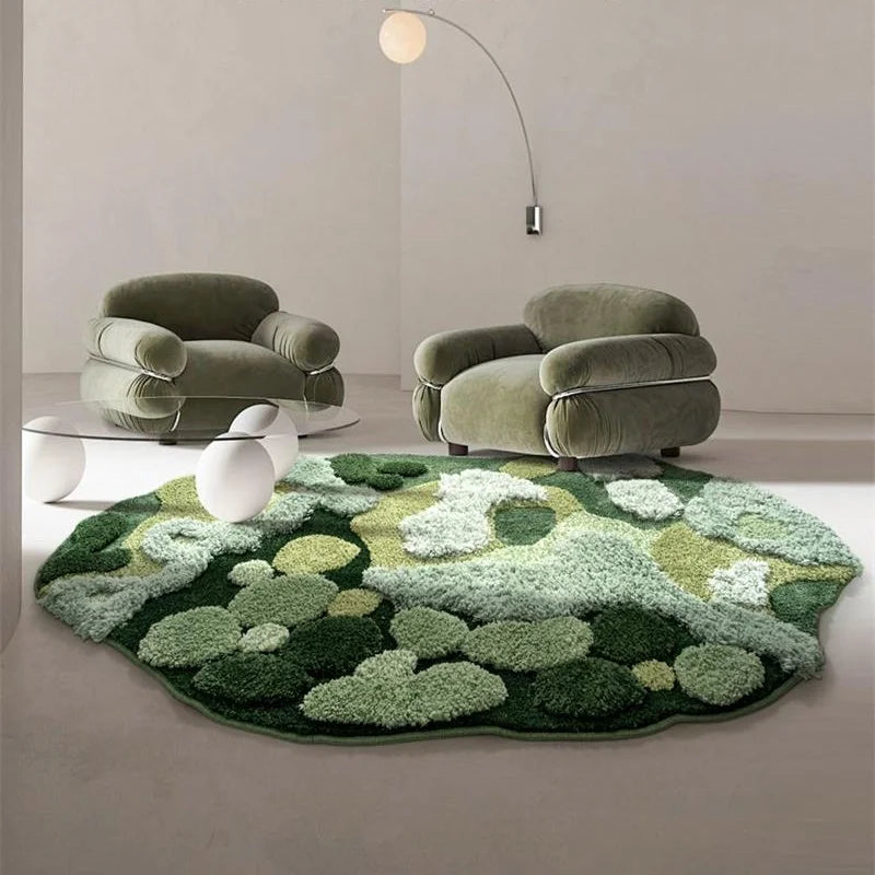 Vloerkleed Organische Vorm Hoogpolig - green / About 110x180cm / CHINA
